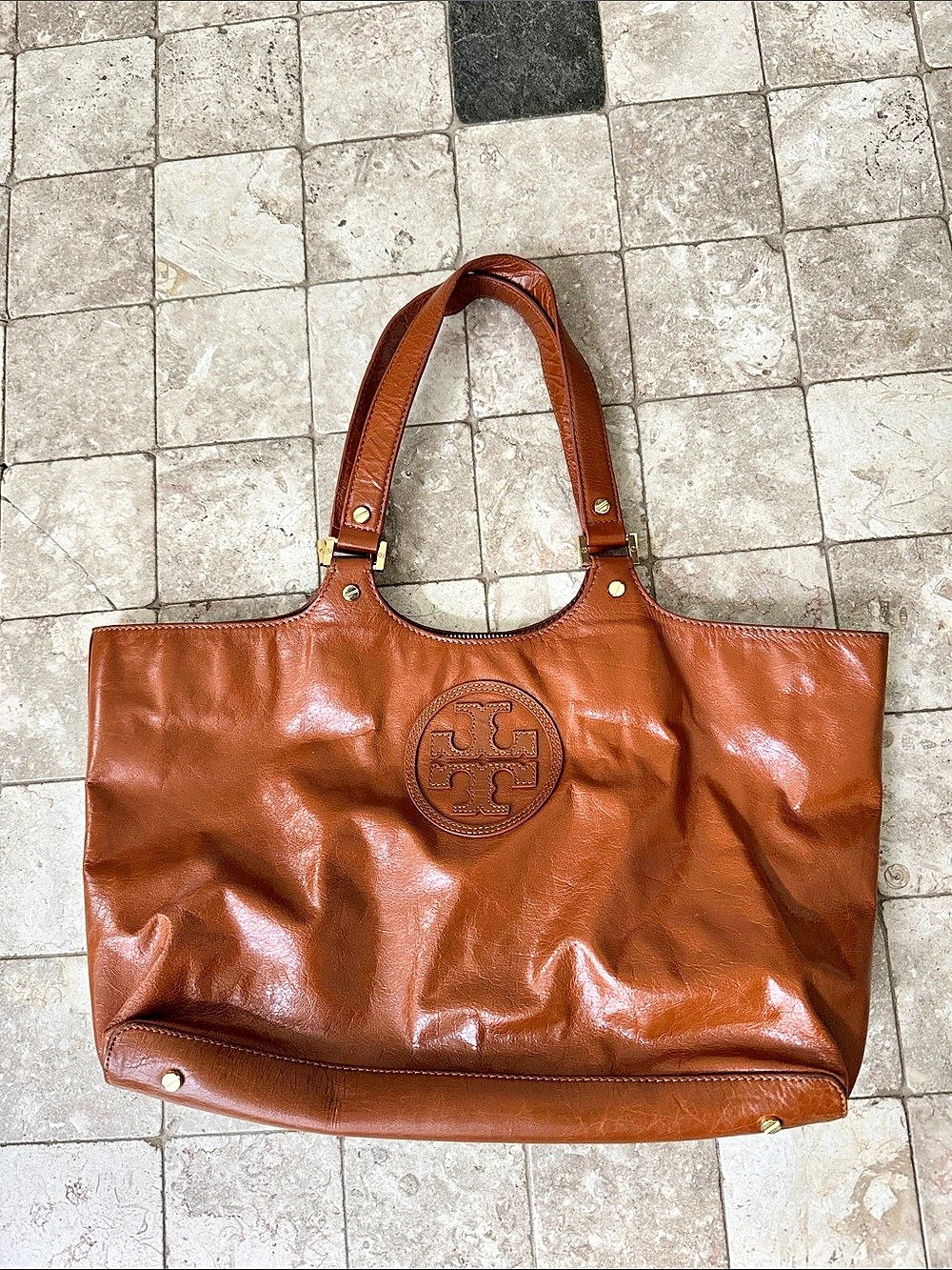Tory Burch Brown Leather Tote Bag